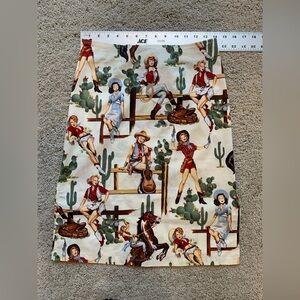 Pin-up Cowgirl themed pencil skirt